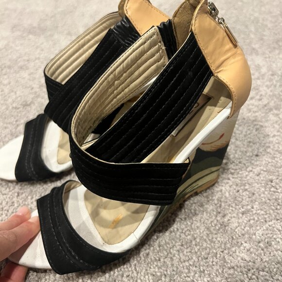 Black Suede Strap Wedge Sandals – size US 7 - Picture 10 of 11